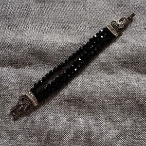 Heidi Daus black bead bracelet with crystal clasp MAKE ME AN OFFER!